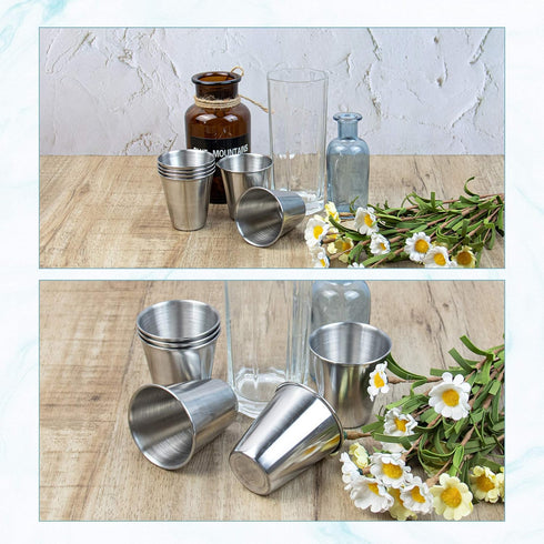 Framendino 6 Pack Metal Shot Glasses, Stainless Steel Coffee Vessel, Drinking Tumbler for Water, Whisky, Vodka (2