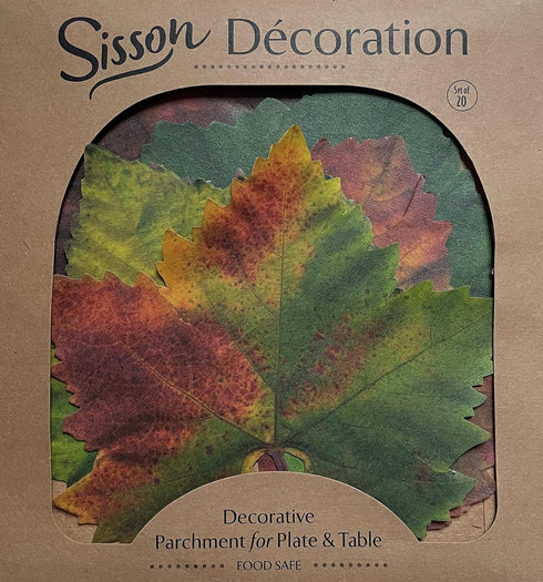 Parchment Paper Leaves for Cheese & Charcuterie Boards, Sisson Distribution (Pack of 20) Grape Variety, Made in USA
