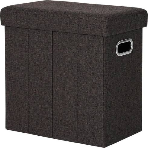 COSYLAND Ottoman with Storage Collapsible Fabric Ottoman Footrest Foot Stool for Room