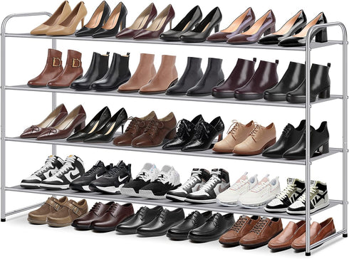 MISSLO 4 Tier Long Shoe Organizer for Closet Shoe Rack for Bedroom