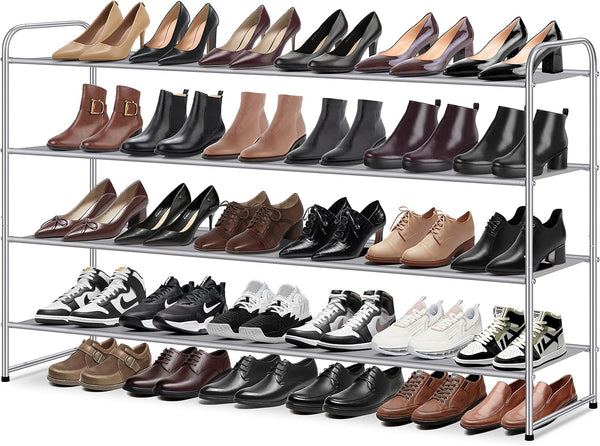 MISSLO 4 Tier Long Shoe Organizer for Closet Shoe Rack for Bedroom
