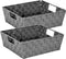 Simplify Large Woven Strap Tote, 2 Pack, Grey, Decorative Storage Basket for Organizing Accessories