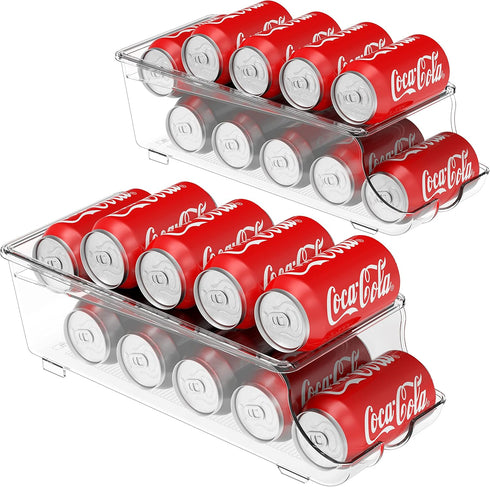 Simple Houseware 2-Pack Clear Front-Loading Beverage Soda Can Organizer Dispenser