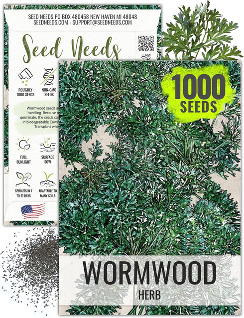 Seed Needs Wormwood Seeds for Planting - Non-GMO, Heirloom & Untreated Perennial