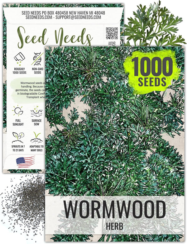 Seed Needs Wormwood Seeds for Planting - Non-GMO, Heirloom & Untreated Perennial