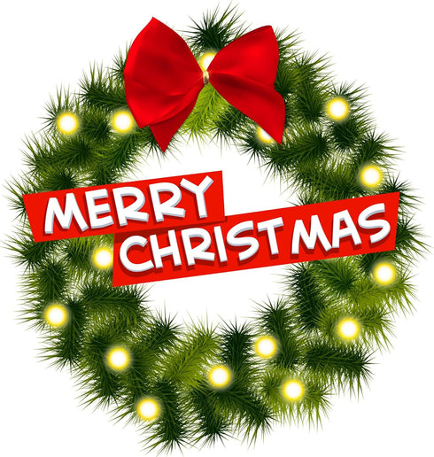 Merry Christmas Wreath Seasonal Magnet, Holiday Decoration for Refrigerator and Car, 5.5 Inches