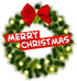 Merry Christmas Wreath Seasonal Magnet, Holiday Decoration for Refrigerator and Car, 5.5 Inches