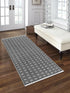 THE BEER VALLEY Diamond Woven Runner Rug 2'x6', Black Anti-Slip Cotton Rug for Hallway Kitchen Living Room