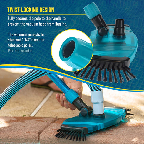 14" Swimming Swimming U.S. Pool Supply Professional Rectangular Weighted Super Flexible Pool Vacuum Head with Side