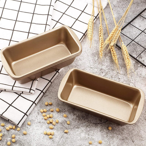Non-Stick Loaf Pan Set, 4 Pieces Rectangle Baking Mold for Oven Baking, 7.2 x 3.7 Inches