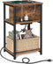 VASAGLE Side Table with Charging Station, 3-Tier End Table with USB Ports