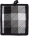 DII Tri-Color Check Collection Kitchen Potholder Set, 2 Piece Black