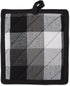 DII Tri-Color Check Collection Kitchen Potholder Set, 2 Piece Black