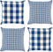 DII Decorative Square Throw Pillow Cover Collection, 18x18, Navy Gingham, 4 Piece