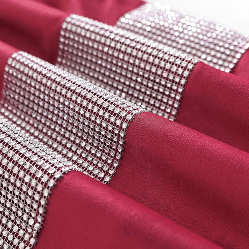 TAOSON Pack 2, Home,20x20 inch of Luxury Wine Red Matching Sequin Patchwork Velvet Throw Pillow Cover with Silver