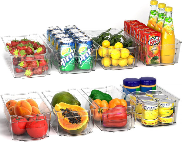 Utopia Home Fridge Organizer Bins, Set of 8 Clear Storage Bins for Refrigerator, Pantry Organization and Storage