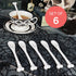 Set of 6 Ceramic Bone Spoons, Spooky Valentines Day Gifts, Goth Decor, Skull Spoon for Gothic Tea Set