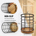 Utensil Holder for Kitchen Counter,Black Wire with Wooden Base Countertop Utensil Holder, Large Wooden Cooking Utensil Holder, Kitchen Utensil Organizer.