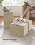 SONGMICS Extra Large Storage Baskets, Set of 2, 30L Fabric Storage Cubes, 15.7 x 11.8 x 9.8 Inches, Sand Beige