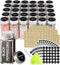SWOMMOLY 30 Glass Spice Jars 4oz/Square Spice Bottles with 703 Spice Labels,