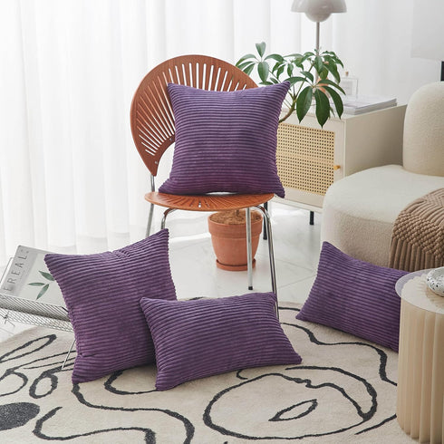 20x20 20 20 inch (50cm), Home Brilliant Throw Pillow Cover Soft Accent Pillow Cover Striped Plush Velvet Corduroy