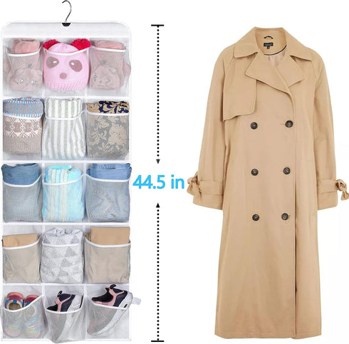 30 Closet MISSLO Large Pockets Dual Sided Hanging Baby Shoe Organizer for with Rotating Hanger Hanging Shoe Shelves