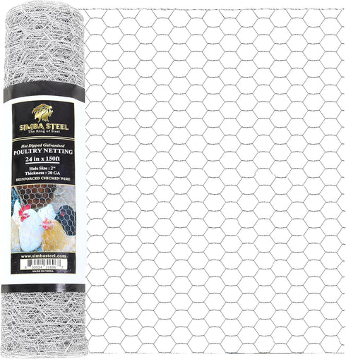 Chicken Wire 24 in x 150 FT x 2 Mesh x 20GA