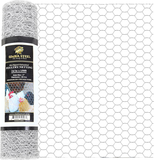 Chicken Wire 24 in x 150 FT x 2 Mesh x 20GA