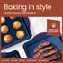 Set Sets 450 Set 6 BAKKEN Kitchen Baking Pan - Nonstick Coating, Carbon Steel Bakeware with Blue Silicone Handles