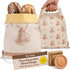 Trs Fresh (2 Pack) 17"x13" Beeswax Bread Bag for Sourdough - Reusable Waxed Bread Bags for Homemade Bread Storage