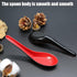 2PCS Asian Soup Spoons - Chinese Japanese Miso Ramen Wonton Dumpling Pho Rice Noodle Spoons, Red and Black