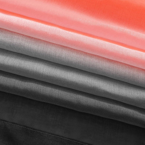 Mrs.Naturall Red and Black Curtains, 63 Inch Length, Set of 1 Sheer Panel for Bedroom Decor