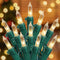 Hopolon 2-Pack 13ft 50-Count Warm White & Clear Green Christmas Lights, Connectable 120V UL Incandescent Mini Lights