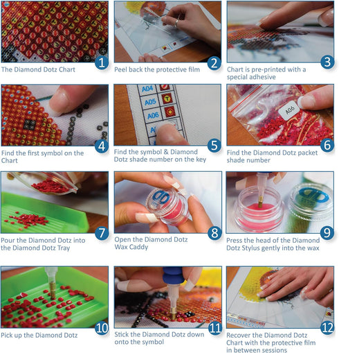 DIAMOND DOTZ Starry Night (Van Gogh) Diamond Painting Kits for Adults - Relaxing Creative Craft Kit with Dotz Gems