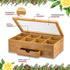 8 Set Bambuesi Tea Box Organizer with Drawer - Compartment Bamboo Wooden Tea Storage Chest with Acrylic Window