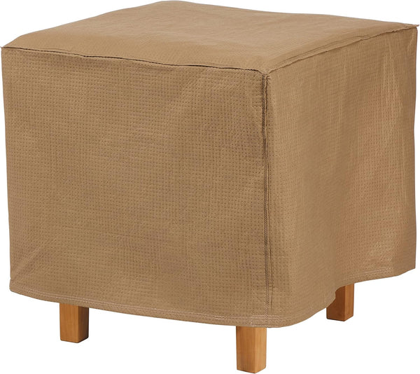 DUCKCOVERS Essential Water-Resistant 22 Inch Square Patio Ottoman/Side Table Cover, Outdoor Ottoman