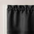 No. 918 Martine Microfiber Semi-Sheer Rod Pocket Kitchen Curtain Valance and Tiers Set, 54" x 45", Black