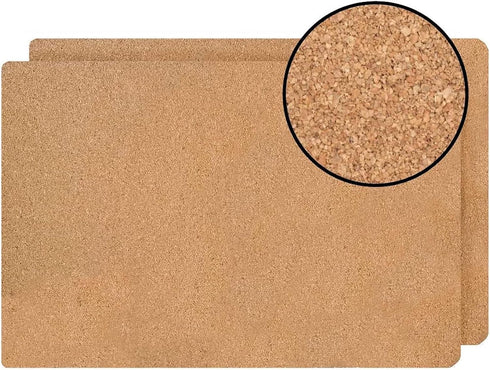 Dainty Home Foiled Granite Thick Cork Heat Resistant Dining Table Placemats Set of 2, 12" x 18" Rectangle, Marbled