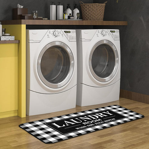 Rug Runner Non Slip Floor Mat - 20 x 47 inch, Mudroom Kitchen Bathroom Decor Accessories (Buffalo Plaid)