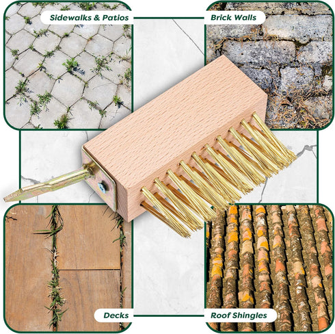 Set, w/2 SCRUBIT Moss & Weed Remover Wired Grout Cleaner Brush, Great for Cleaning Decks, Pavers, Patios & Walkways