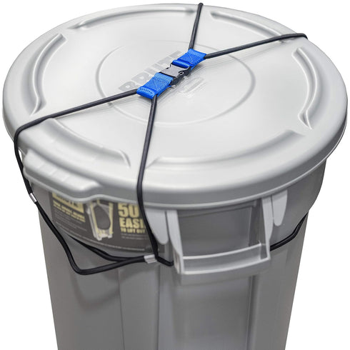 ENCASED Trash Can Lock for Animals, Heavy Duty Bungee Cord Outdoor Garbage Lid Lock (Trash Can Not Included)