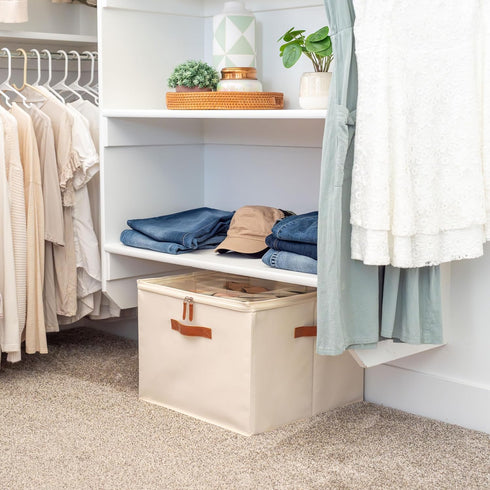 Closet, 16 OrganiHaus Large Shoe Storage Bin for Shoe Organizer Box Fits up to Pairs, Collapsible Fabric Shoe Basket