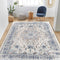 BESTSWEETIE 2x3 Washable Entryway Rug, 2 x 3 Non-Slip Small Kitchen Rugs for Indoor Entrance, Vintage Boho, Beige Blue