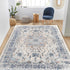 BESTSWEETIE 2x3 Washable Entryway Rug, 2 x 3 Non-Slip Small Kitchen Rugs for Indoor Entrance, Vintage Boho, Beige Blue