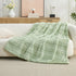 Amlie Cozy 88"x90", Home Luxury Striped Faux Fur Throw Blanket for Bed Queen Size, Soft Fuzzy Fluffy Plush Gift