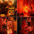 2PACK 13ft 50 String,120V Decor(2pcs) Hopolon Orange Halloween Lights, Orange Lights Fall String Light, Plug in Green