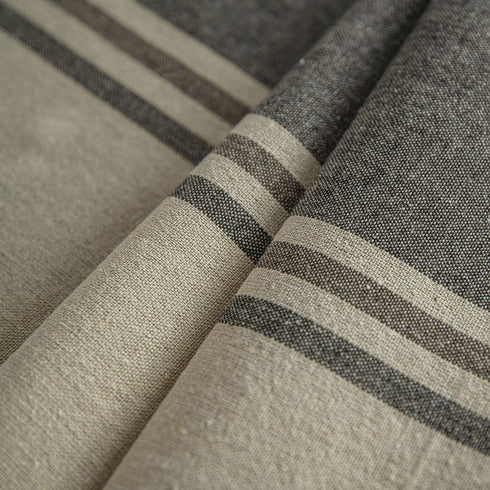 ArtBud 55" 102" (8-10 Burlap Cotton Linen Table Clothes Farmhouse Tablecloth Striped Picnic Table Cover Heavy Fabric