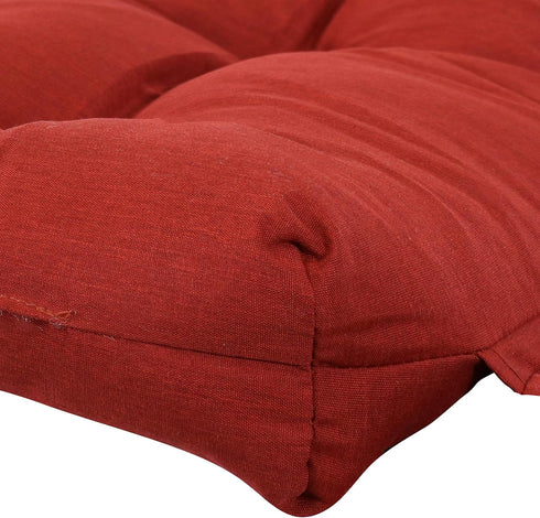 23 Inches 47 Inches 300 Sunnydaze Tufted High Back Chair Cushion - Wide x Long - D Olefin Fabric with Polyester Fill