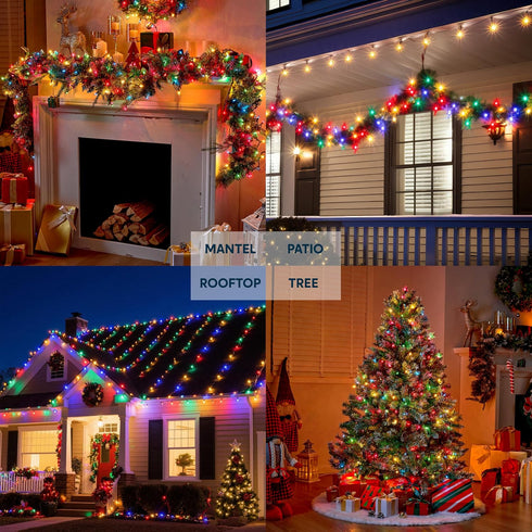 Lights,100 Count 21.4FT Joiedomi Multicolor Christmas String Christmas Fairy Tree Lights Plug in for Indoor Outdoor