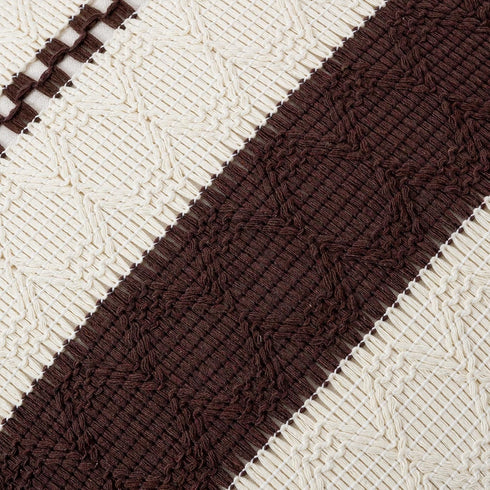 Fancy Homi Set 1 12x24 Inch of Boho Brown Long Lumbar Decorative Throw Pillow Cover for Couch Bed Sofa Chair, Modern